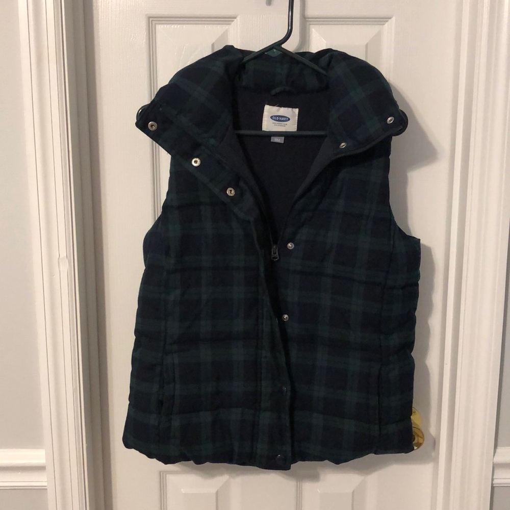 Old Navy Plaid Puffer Vest